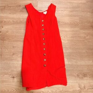 Anthropologie Vibrant Red Midi Dress